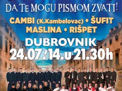 Najbolje hrvatske klape po treći put na Stradunu, 24.07.2014.