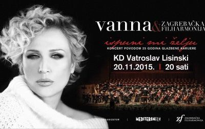 Vanna slavljenički koncert 20.11.2015., u Lisinskom